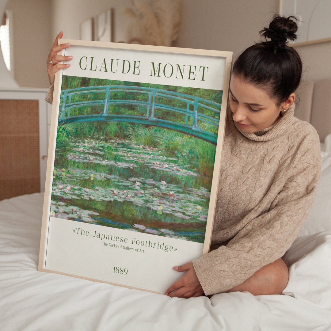 Japanese Footbridge by Claude Monet,livingroo,timber border