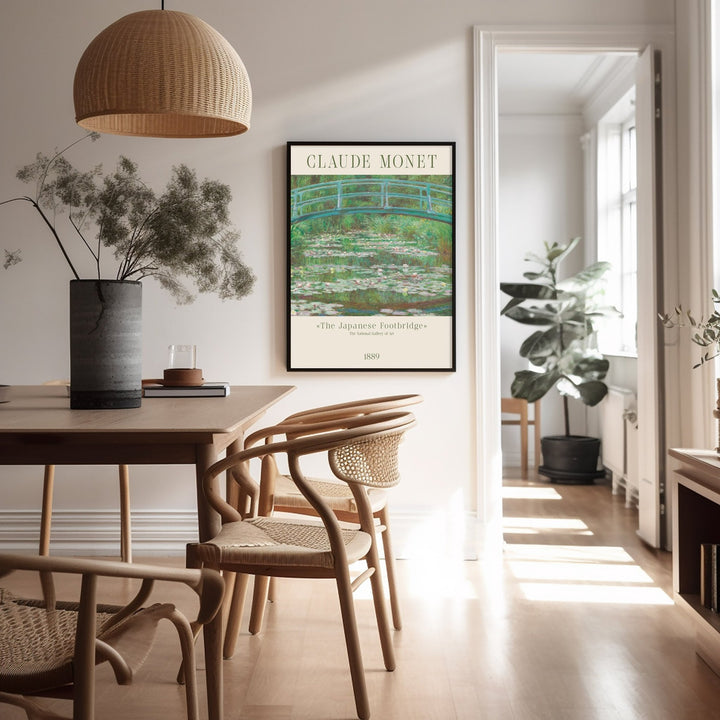 Japanese Footbridge by Claude Monet,livingroo,timber border