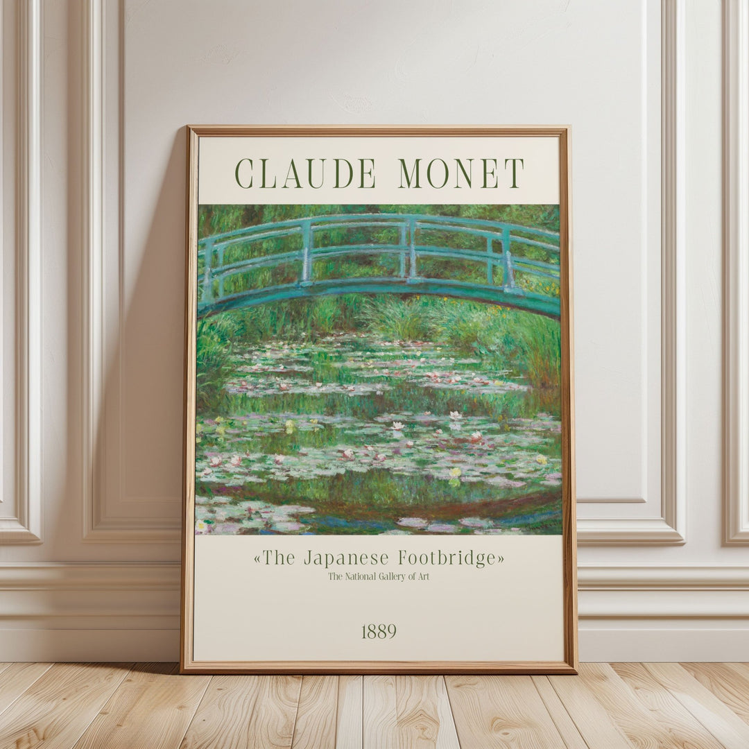 Japanese Footbridge by Claude Monet,livingroo,timber border