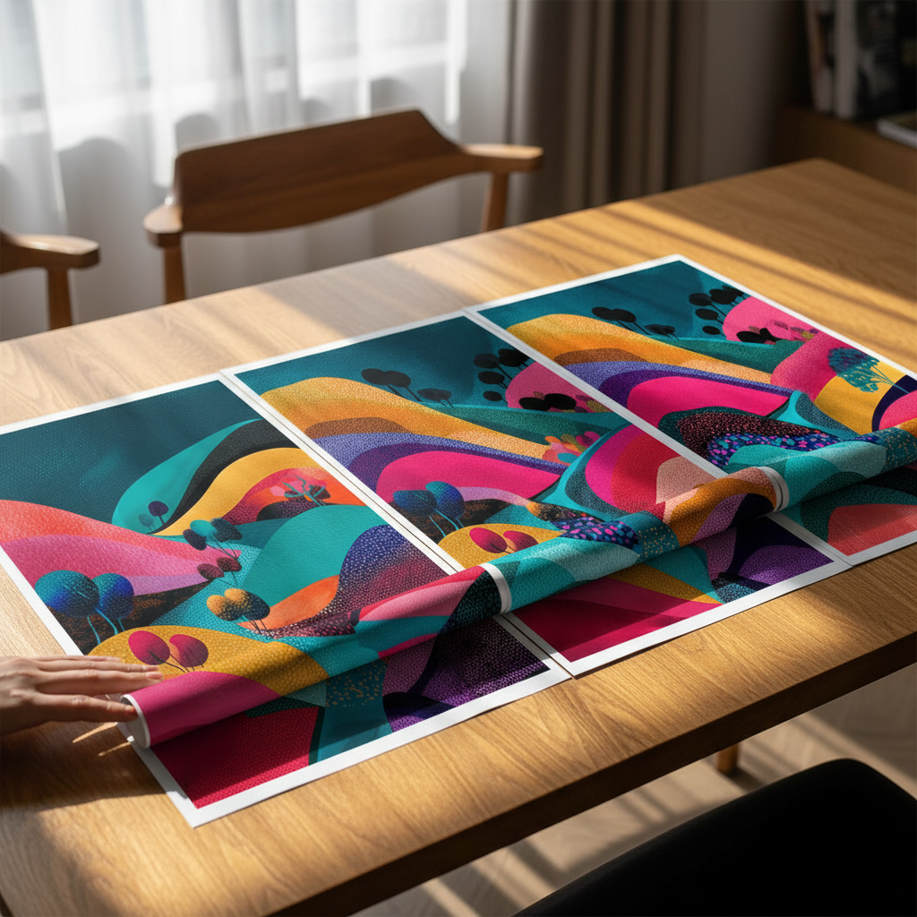 Japanese Night Abstract Pop Trio wall - art - picture - poster
