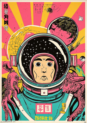 Japanese Space Travel Vintage Scifi Poster Art - Style My Wall,frame