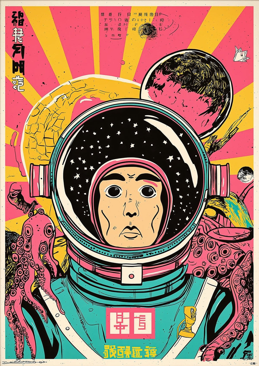 Japanese Space Travel Vintage Scifi Poster Art