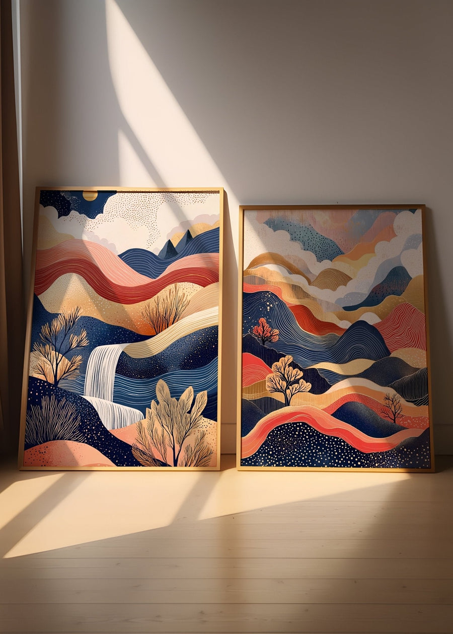 Japanese Surreal Abstract Dreams Pair