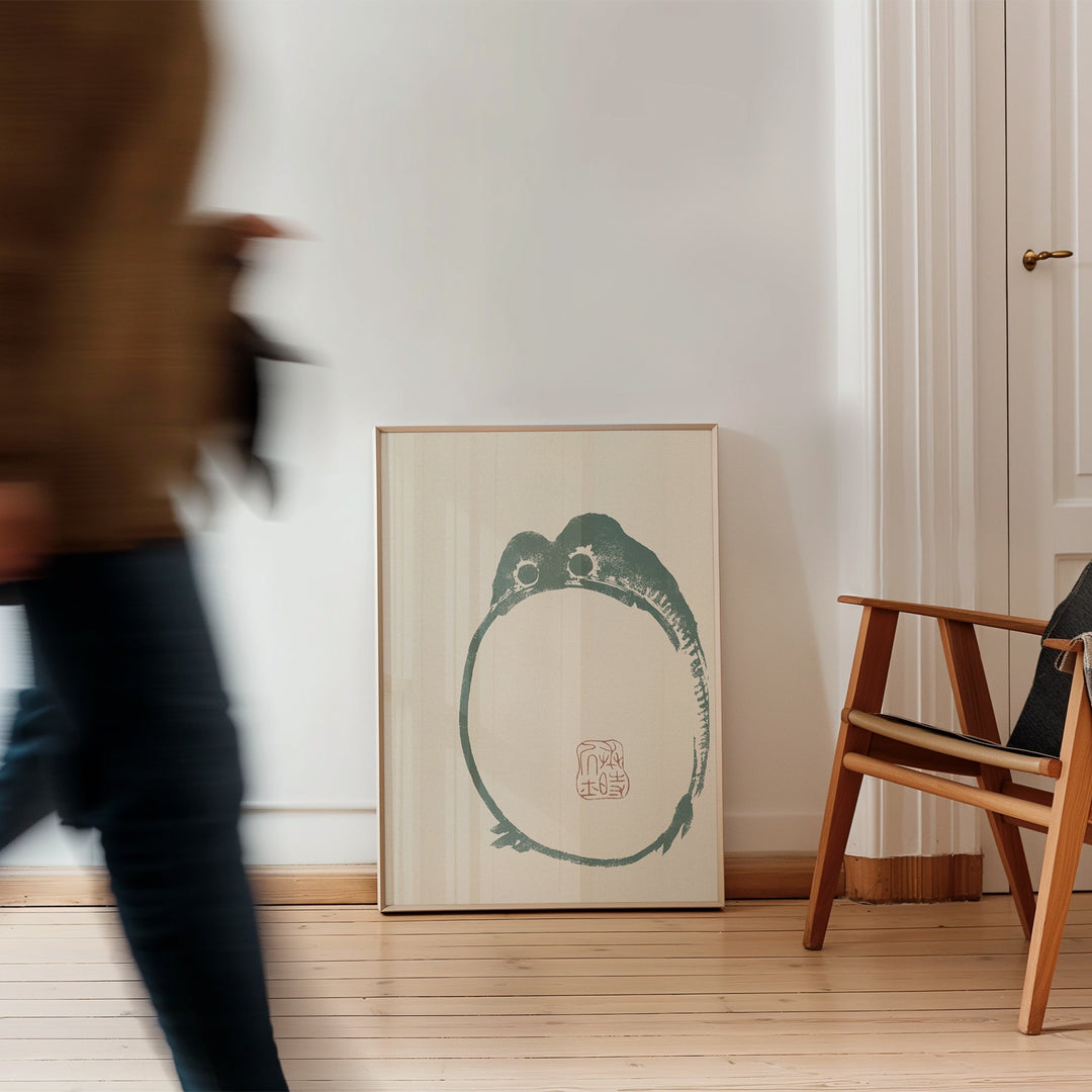 Japanese Toad Black Wall Art by Matsumoto Hoji - Style My Wall