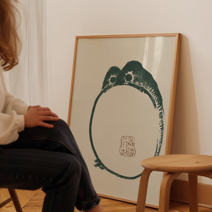 Japanese Toad Black Wall Art by Matsumoto Hoji - Style My Wall