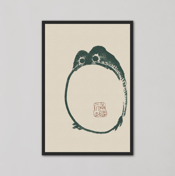Japanese Toad Black Wall Art by Matsumoto Hoji - Style My Wall