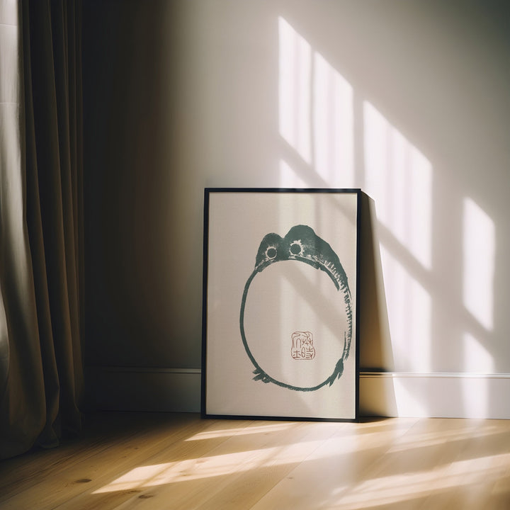 Japanese Toad Black Wall Art by Matsumoto Hoji - Style My Wall
