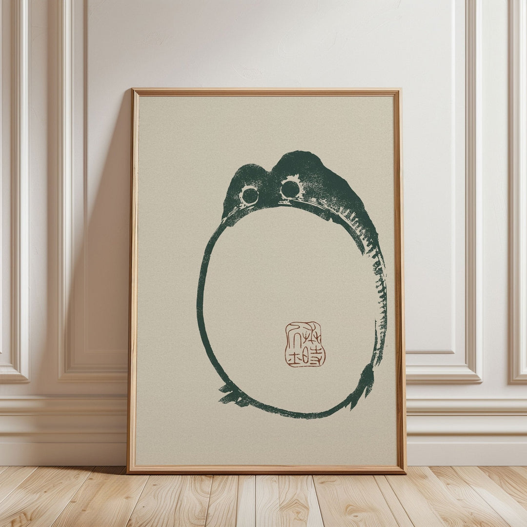 Japanese Toad Black Wall Art by Matsumoto Hoji - Style My Wall
