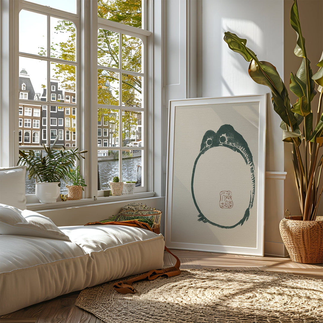 Japanese Toad Black Wall Art by Matsumoto Hoji - Style My Wall