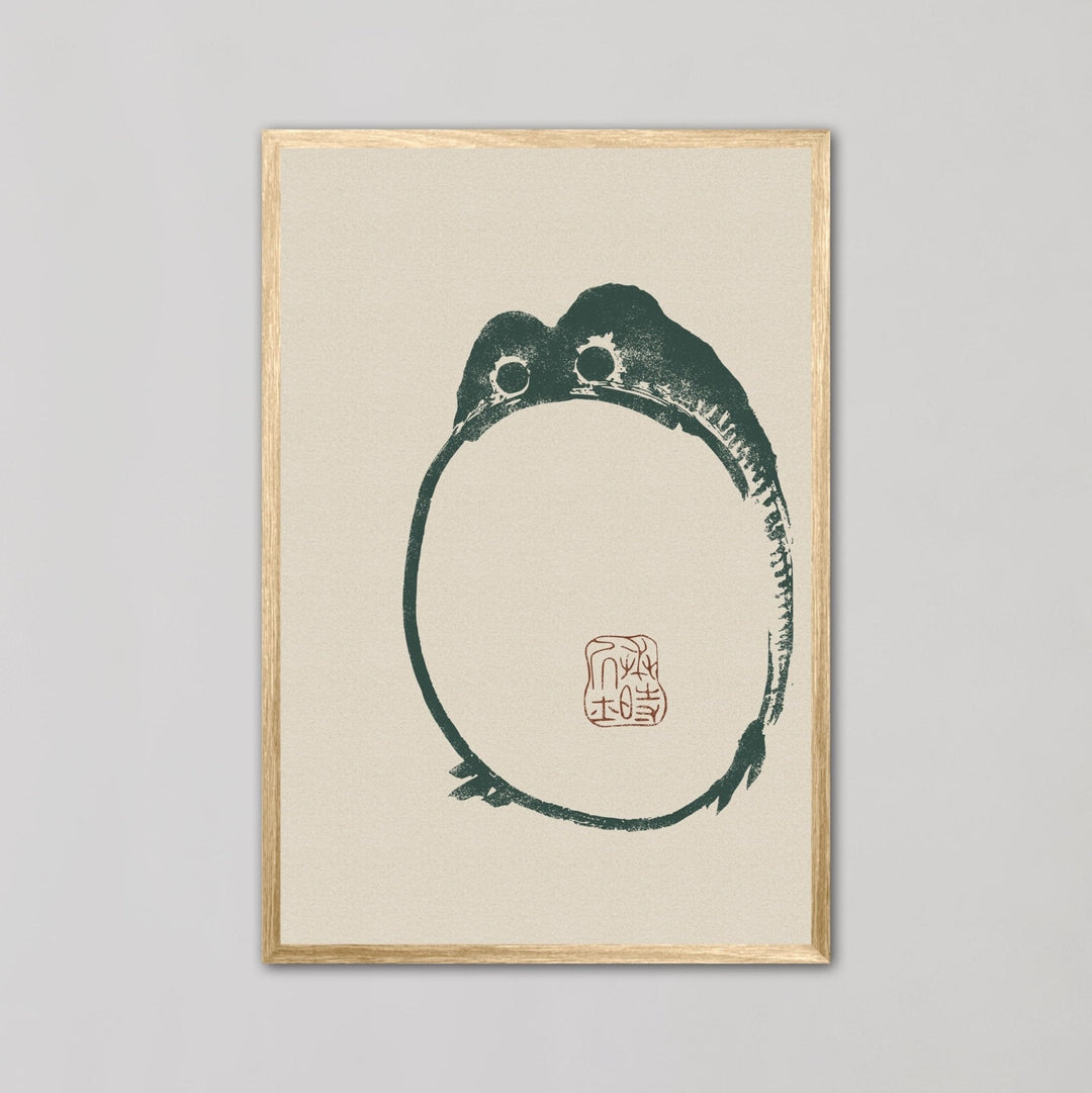 Japanese Toad Black Wall Art by Matsumoto Hoji - Style My Wall