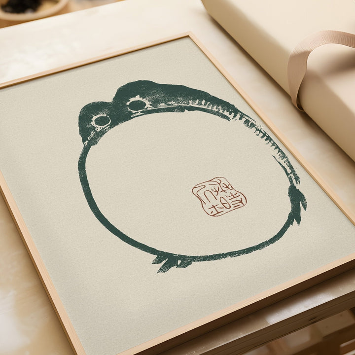 Japanese Toad Black Wall Art by Matsumoto Hoji - Style My Wall