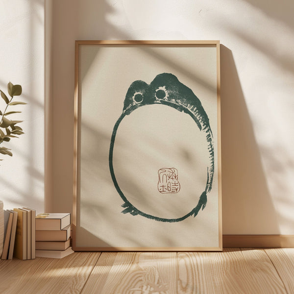 Japanese Toad Black Wall Art by Matsumoto Hoji