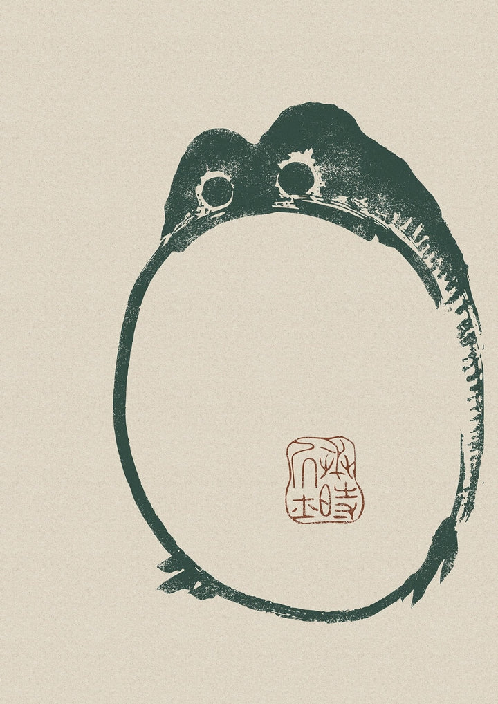 Japanese Toad Black Wall Art by Matsumoto Hoji - Style My Wall