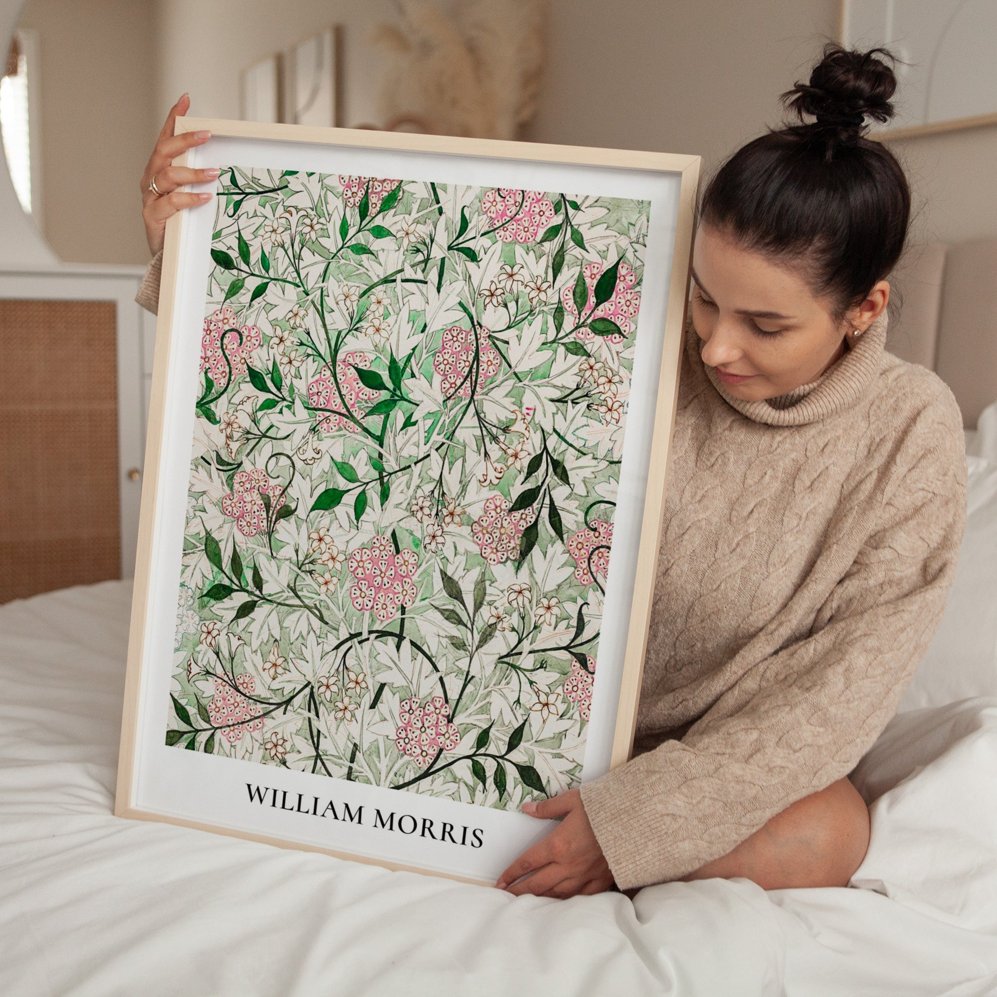 Jasmine Flowers Green & Pink by William Morris - Style My Wall
