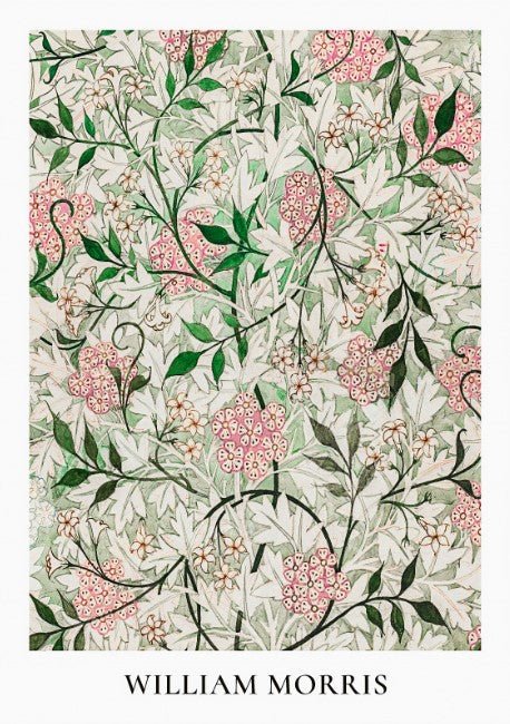 Jasmine Flowers Green & Pink by William Morris