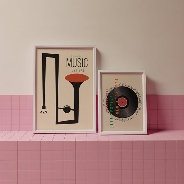 Jazz Festival Set of 2 Vintage Prints