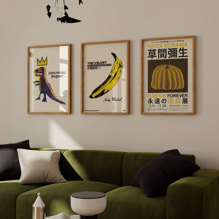 Jean-Michel Basquiat, Yayoi Kusama & Andy Warhol Set of 3 - Style My Wall