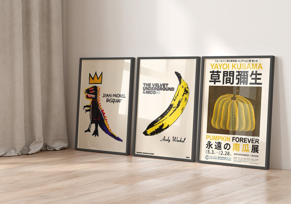 Jean-Michel Basquiat, Yayoi Kusama & Andy Warhol Set of 3 - Style My Wall