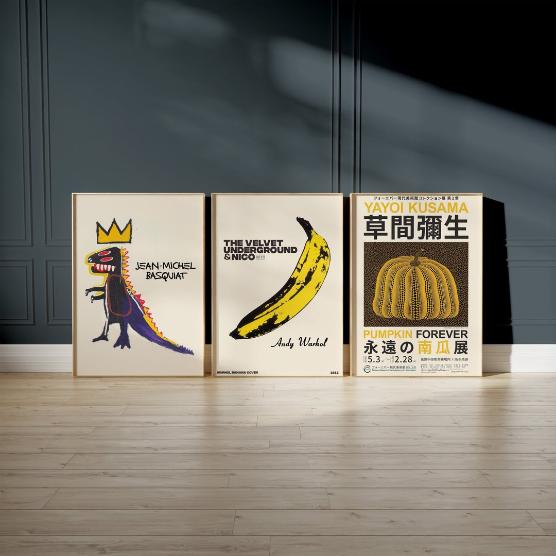 Jean-Michel Basquiat, Yayoi Kusama & Andy Warhol Set of 3 - Style My Wall