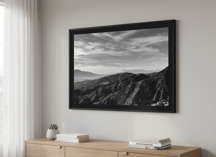 Contemporary wall art featured in a bright modern office workspace