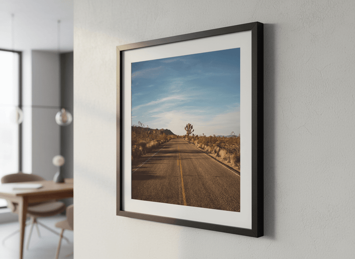 Contemporary wall art featured in a bright modern office workspace