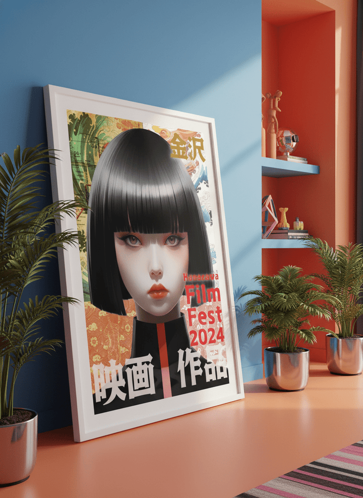 Bold wall art styled in a colourful, eclectic modern home