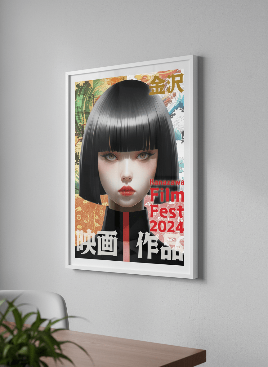Contemporary wall art featured in a bright modern office workspace