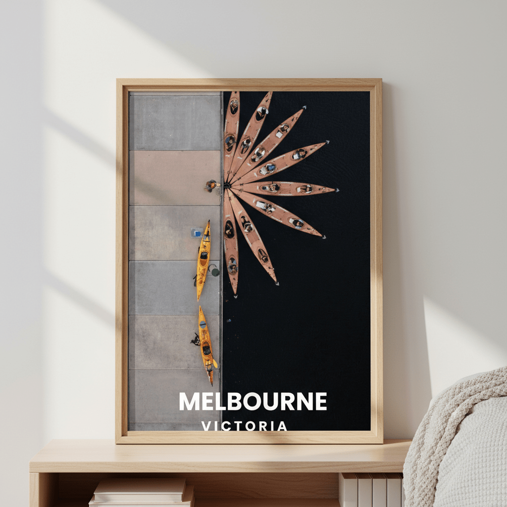 Kayak Flower Travel Poster Melbourne by L10 wall - art - picture - poster