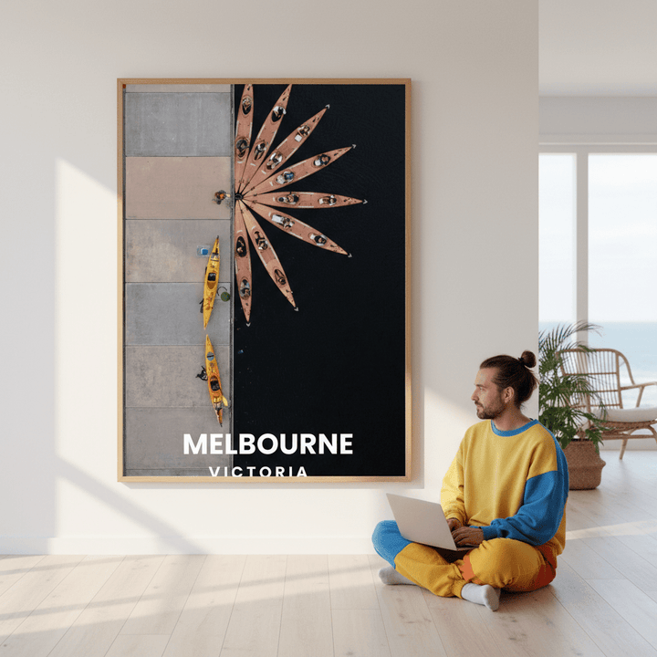 Kayak Flower Travel Poster Melbourne by L10 wall - art - picture - poster