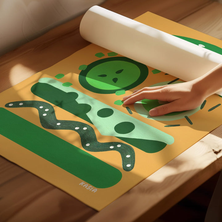 Kermit & Oscar Burger Set of 2 by Kasia Sykus wall - art - picture - poster