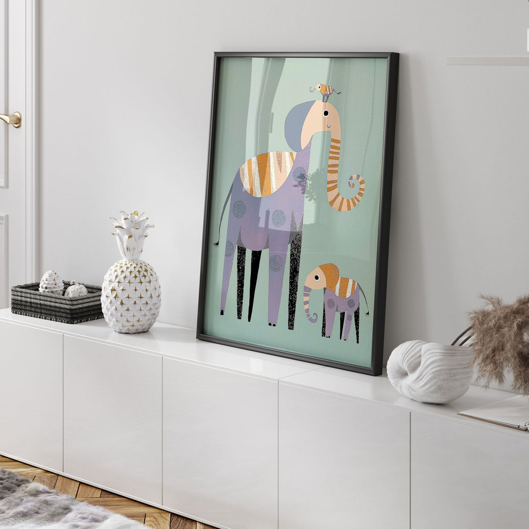 Kids Elephant Illustration Art - Style My Wall