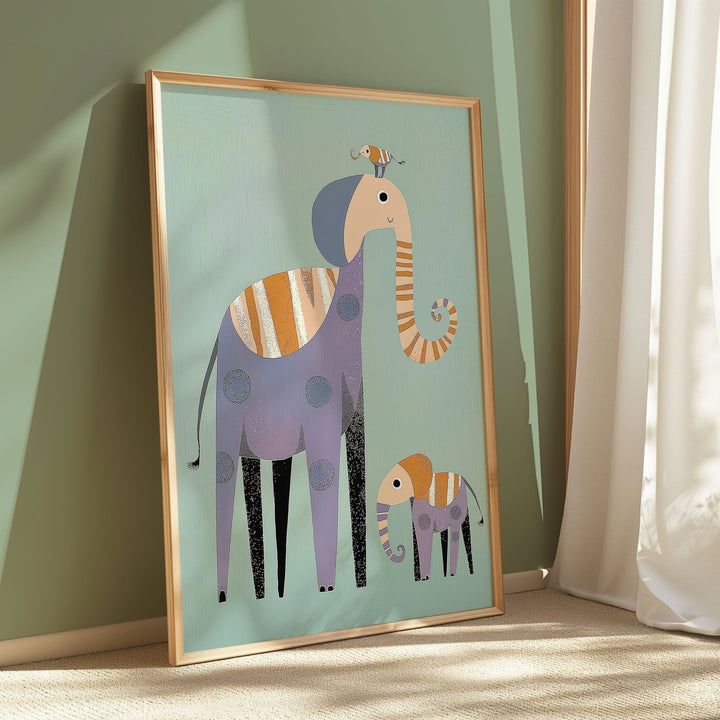 Kids Elephant Illustration Art - Style My Wall