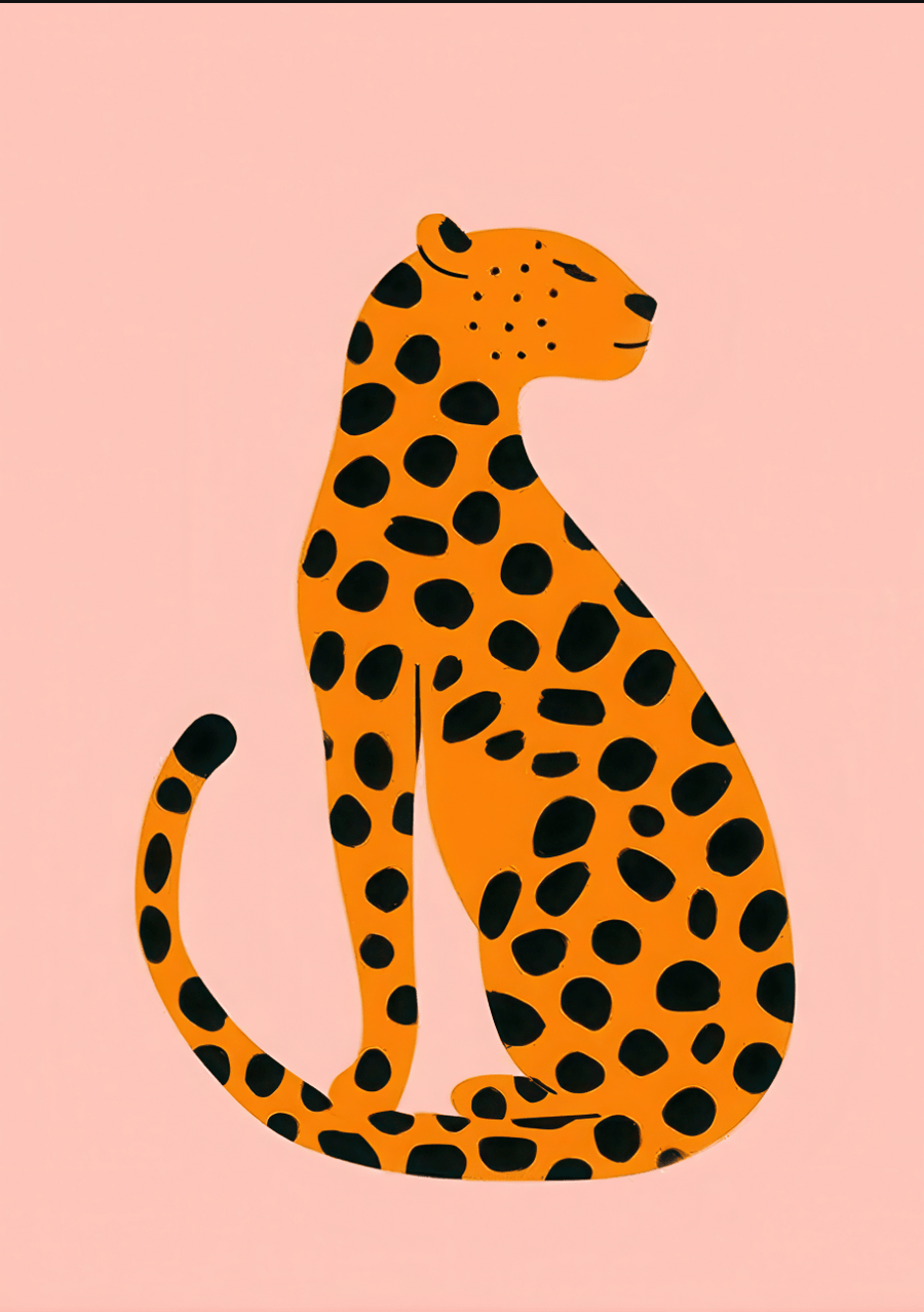Kids Leopard Nursery Print