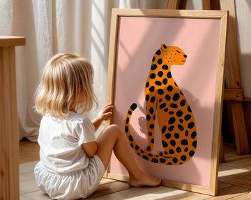 Kids Leopard Nursery Print wall - art - picture - poster