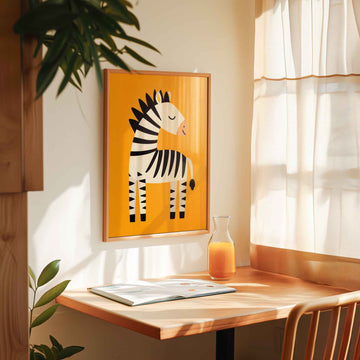 Kids Zebra Nursery Children's Wall Art Print wall - art - picture - poster