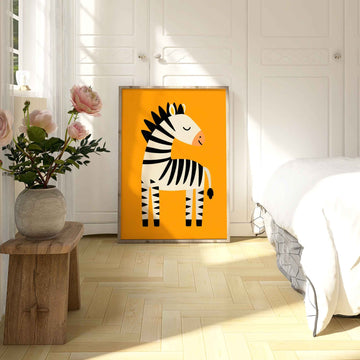 Kids Zebra Nursery Children's Wall Art Print wall - art - picture - poster