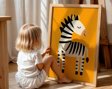 Kids Zebra Nursery Children's Wall Art Print wall - art - picture - poster