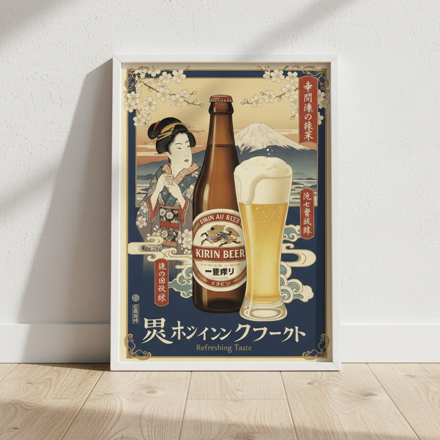 Kirin Beer Japanese Vintage Wall Art Poster wall - art - picture - poster
