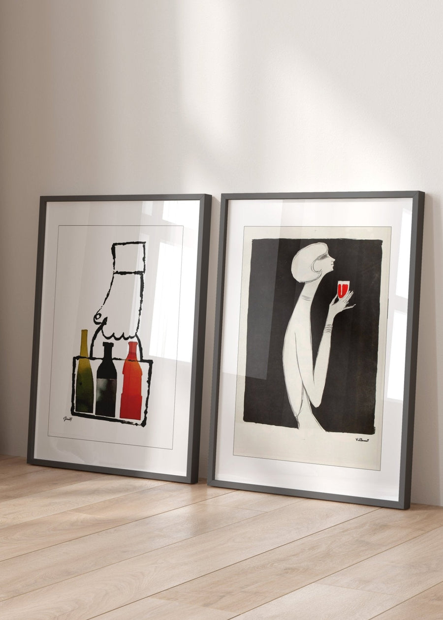 Kitchen Pair Vintage Wall Art Set
