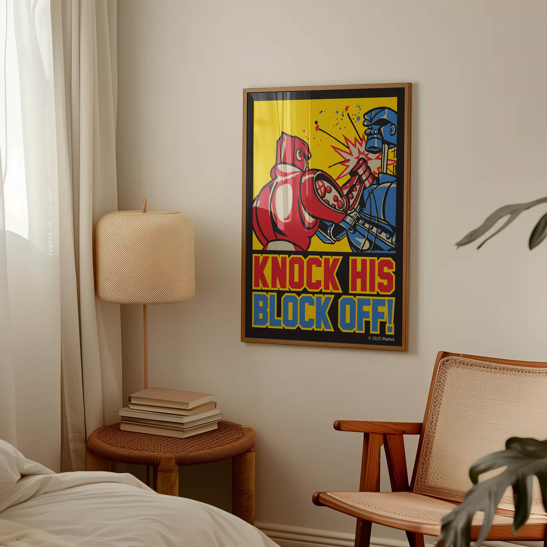 Knock His Block Off Rock Em Robots Wall Art Print wall - art - picture - poster