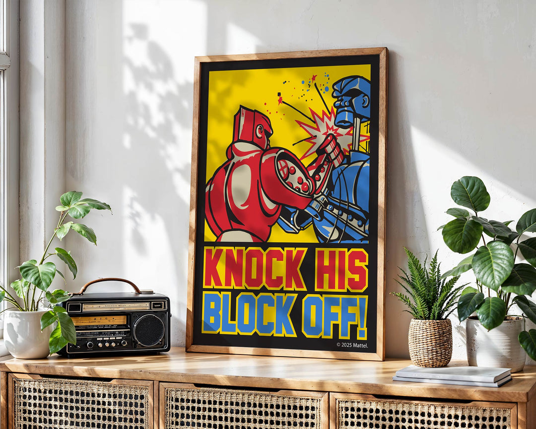 Knock His Block Off Rock Em Robots Wall Art Print wall - art - picture - poster