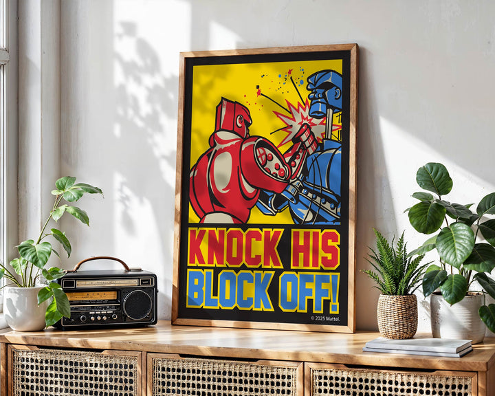 Knock His Block Off Rock Em Robots Wall Art Print wall - art - picture - poster