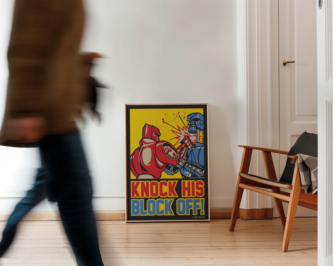 Knock His Block Off Rock Em Robots Wall Art Print wall - art - picture - poster