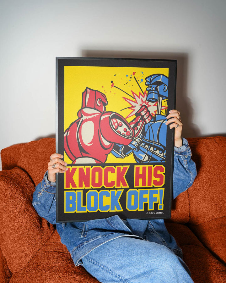 Knock His Block Off Rock Em Robots Wall Art Print wall - art - picture - poster