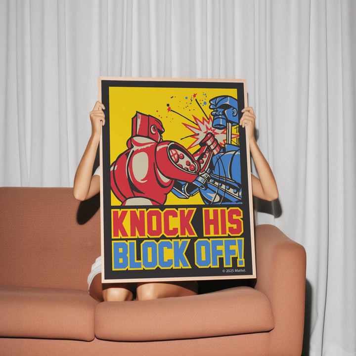 Knock His Block Off Rock Em Robots Wall Art Print wall - art - picture - poster