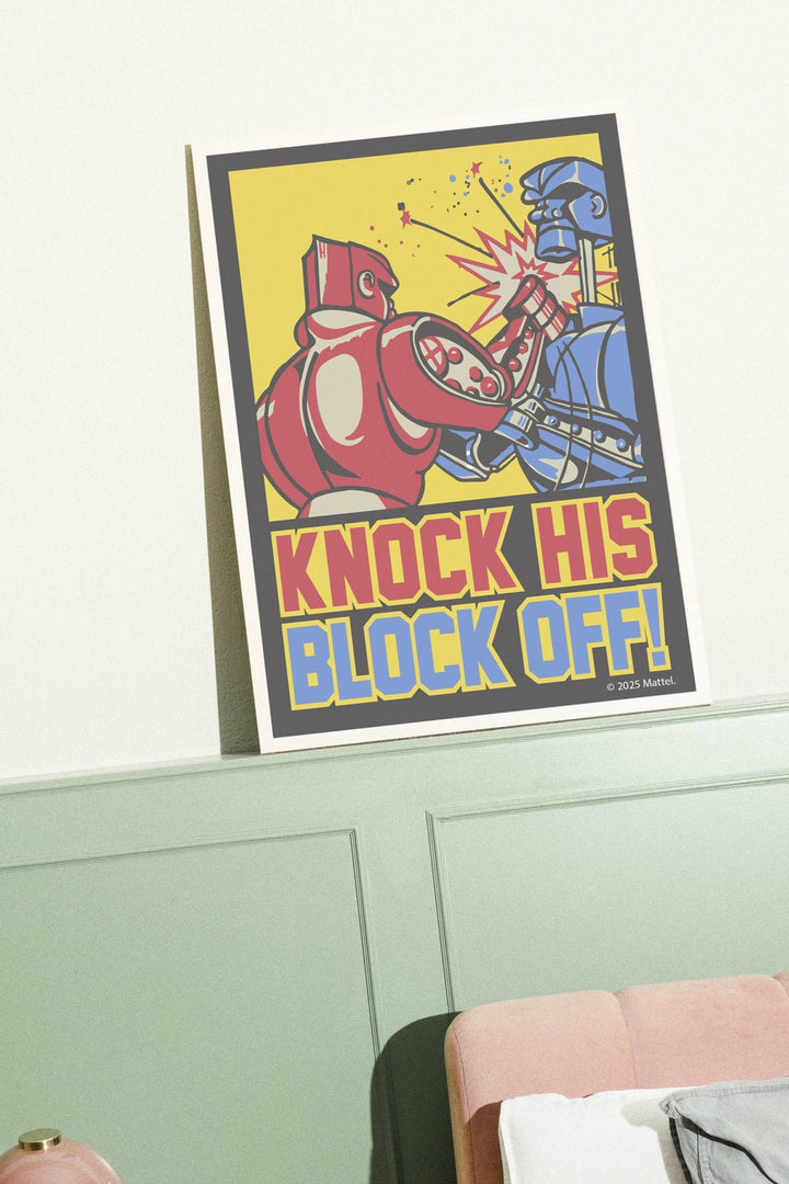 Knock His Block Off Rock Em Robots Wall Art Print wall - art - picture - poster