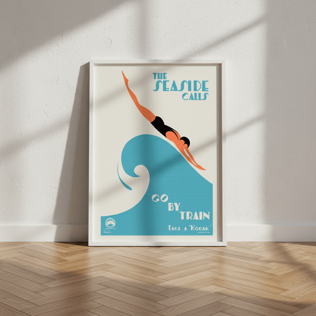 Kodak Seaside Calls Vintage Poster wall - art - picture - poster