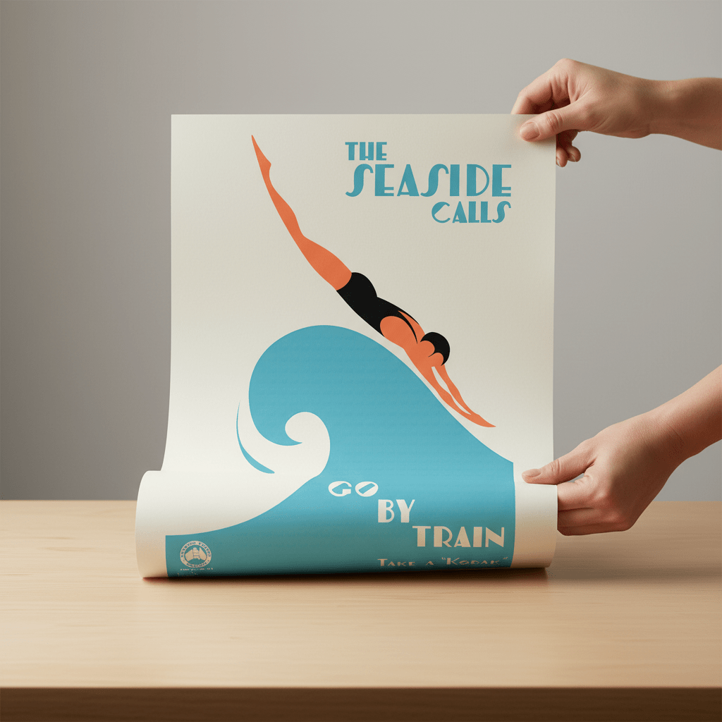 Kodak Seaside Calls Vintage Poster wall - art - picture - poster