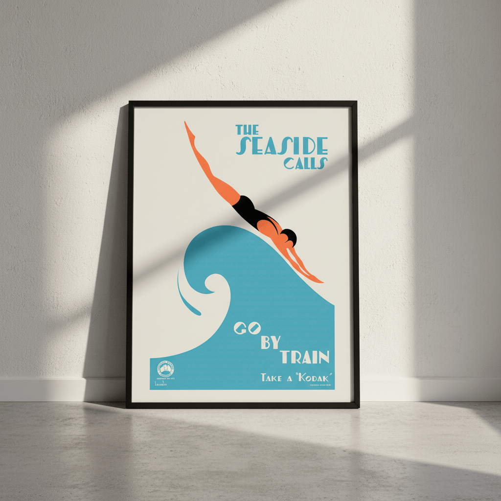 Kodak Seaside Calls Vintage Poster wall - art - picture - poster