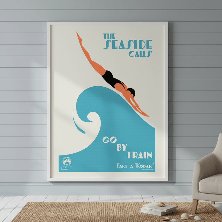 Kodak Seaside Calls Vintage Poster wall - art - picture - poster